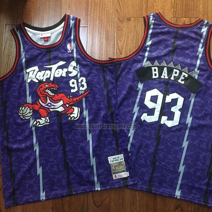 Camiseta Toronto Raptors Bape NO 93 Hardwood Classic Violeta